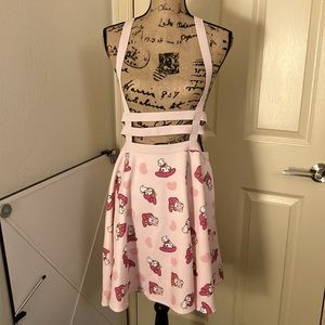 Hot topic Sanrio my melody cute Kawaii suspender skirt dress anime XL 12 14